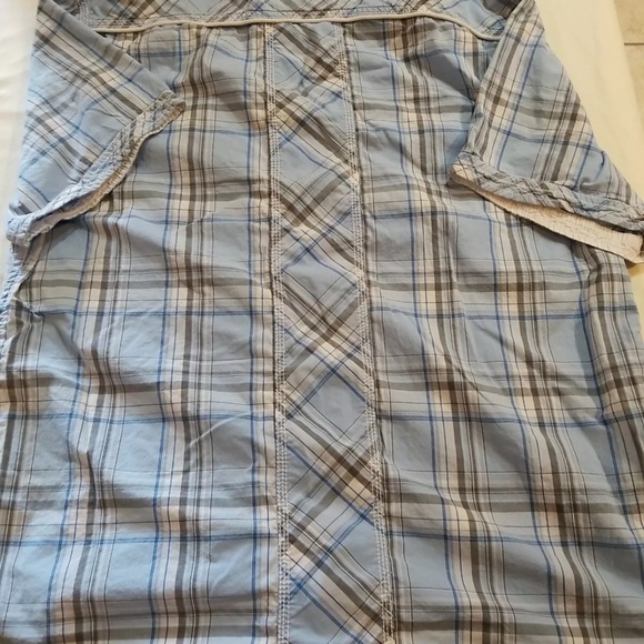 Buckle Black Shirt Men's Extra Extra Large XXL Western BLUE/GRAY Plaid Relaxed - Picture 7 of 8